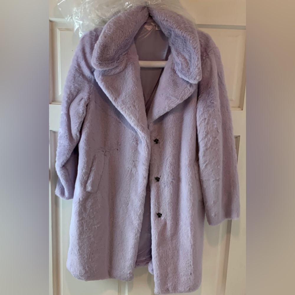 NWT Winter Sherpa fleece coat jacket lavender Light purple size L